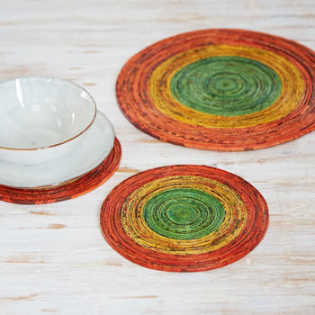 Recycled Newspaper Round Placemats, 7 of 11