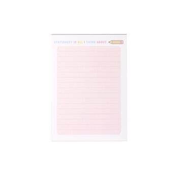 Cute Stationery Lover's A6 Lined Memo Notepad, 4 of 4