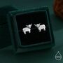 Sterling Silver Small Pair Of Highland Cow Stud/Flat Back Earrings, thumbnail 1 of 12