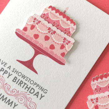 Bake Off Style 3D Birthday Cake Showstopper Card, 2 of 9