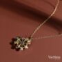 Spinning Nine Gemstones Dharma Wheel Necklace, thumbnail 2 of 11