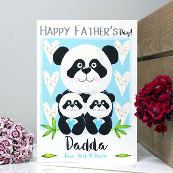Personalised Panda Twins Father's Day Card, 8 of 10