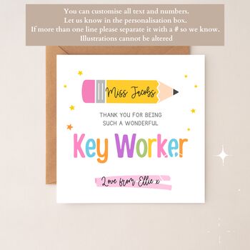 Personalised Thank You Teacher Card, Key Worker End Of Term Gift, 3 of 3