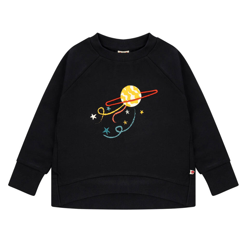 Saturn Print Sweatshirt For Kids By Piccalilly | notonthehighstreet.com