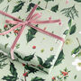 Luxury Botanical Christmas Wrapping Paper, Green Berry, thumbnail 2 of 5