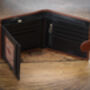 Personalised Wallet Brown And Black Leather Men's Wallet Rfid Safe, thumbnail 10 of 12