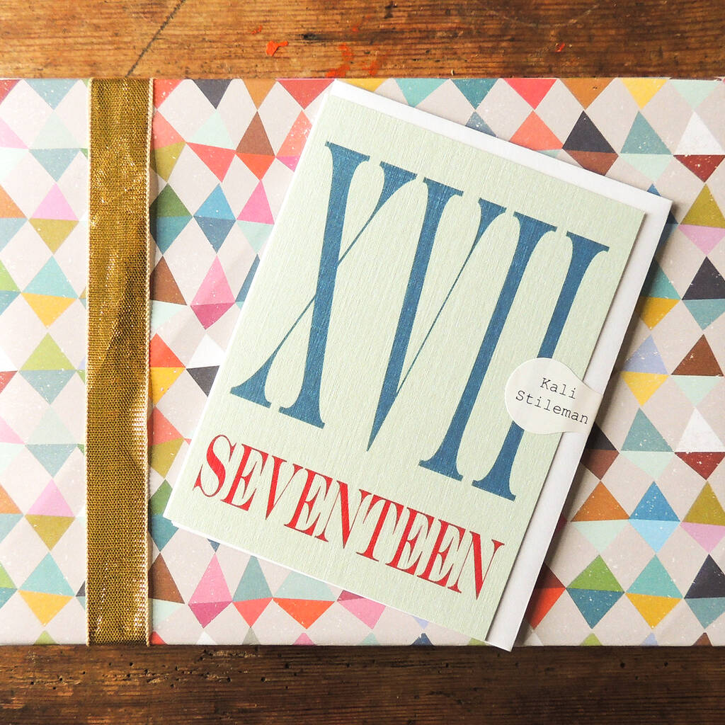 Mini Roman Numerals Seventeen Card By Kali Stileman Publishing