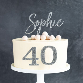 Personalised Classic Birthday Age Side On Cake Topper, 2 of 5
