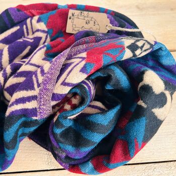 Fair Trade Handwoven Recycled Purple Blanket, 5 of 8