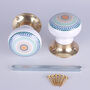 G Decor Positive Energy Aura Set Of Handcrafted Ceramic Porcelain Mortice Door Handles, Internal Turning Knobs For Room Doors, thumbnail 3 of 5