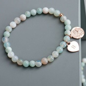 Personalised 18ct Rose Gold Plated Agate Bracelet, 3 of 8