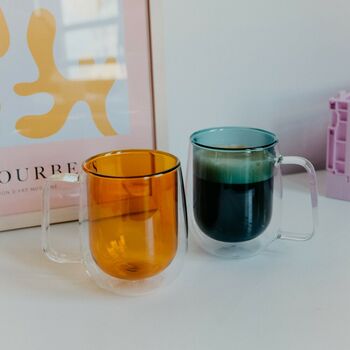 Round Double Layered Mug Coloured Glassware, 2 of 7
