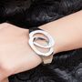 Interlocking Solid Silver Circles Bangle, thumbnail 5 of 7