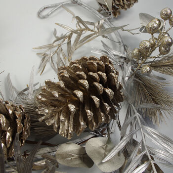 150cm Christmas Silver Glitter Pine Cone Garland, 2 of 4