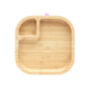 Bamboo Square Snack Baby Plate With Super Suction Pink, thumbnail 3 of 4