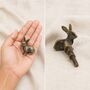 Antique Brass Woodland Hare Cabinet Knob, thumbnail 3 of 7