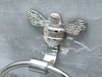 Brass Bee Bathroom Towel Ring With Bee, 5 of 6