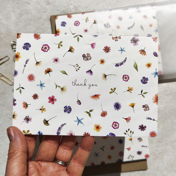 Pressed Wildflowers A6 Folded Thank You Cards And Envelopes, 4 of 10
