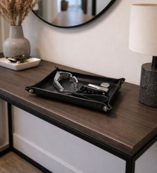 Personalised Rectangle Black Leather Accessories Tray, 12 of 12