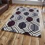 Area Rug Hand Tufted Rectangle Cream/Purple, thumbnail 1 of 2