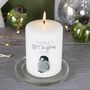 Personalised First Christmas Baby Penguin Pillar Candle, thumbnail 7 of 9