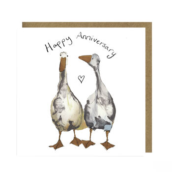 Happy Anniversary Card With Geese 'Wendy And Grace', 2 of 3