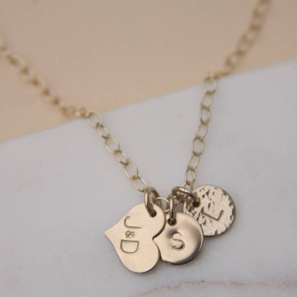 Initials Heart Necklace In Gold Or Silver By Lulu + Belle ...