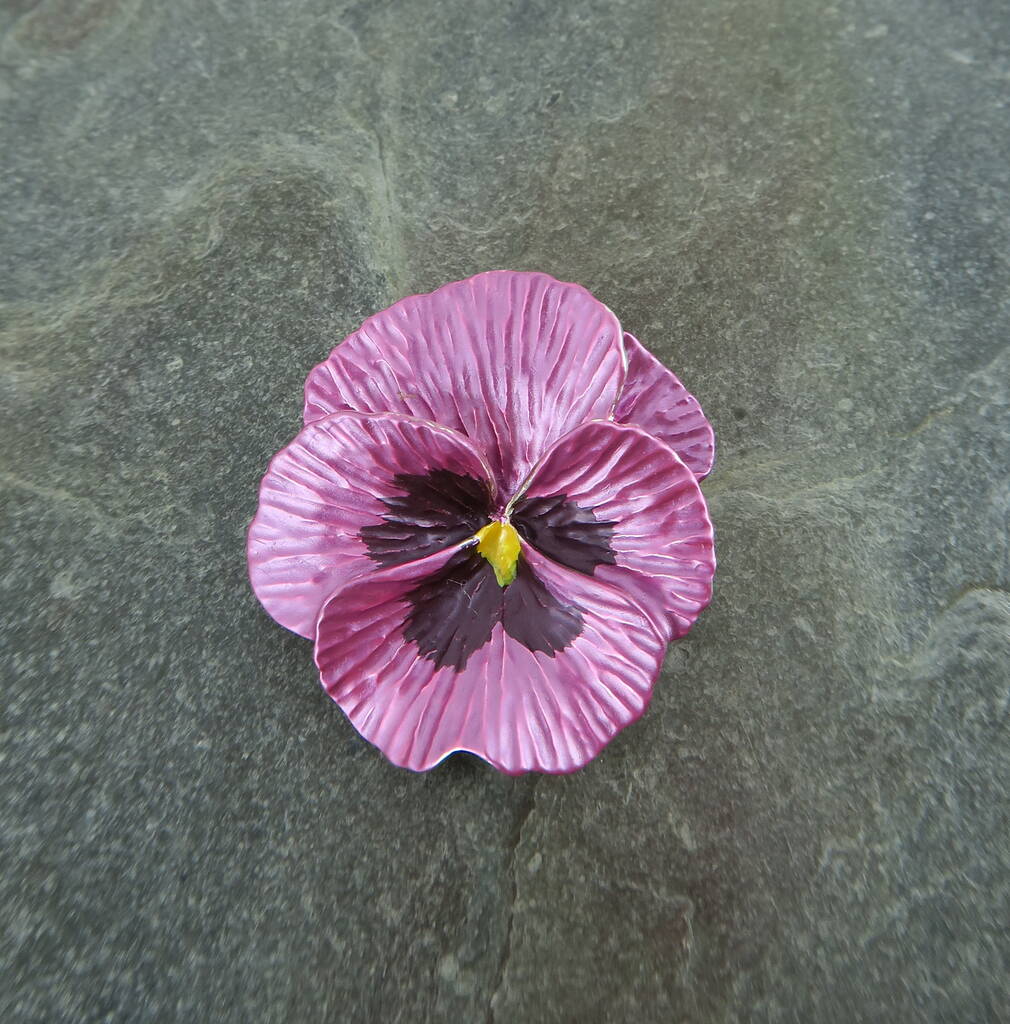 Pansy Pink Flower Brooch, 1 of 5