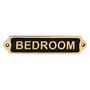 Bedroom Door Sign Plaque Antique Brass Finish, thumbnail 1 of 5