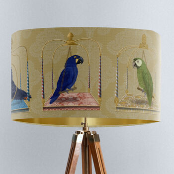 Parrot Swings Lampshade, On Verdant Green, 8 of 10