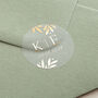 Gold Leaves Initials And Date Foiled Wedding Stickers, thumbnail 2 of 4