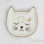 Personalised Cat Trinket Dish White And Gold, thumbnail 4 of 6