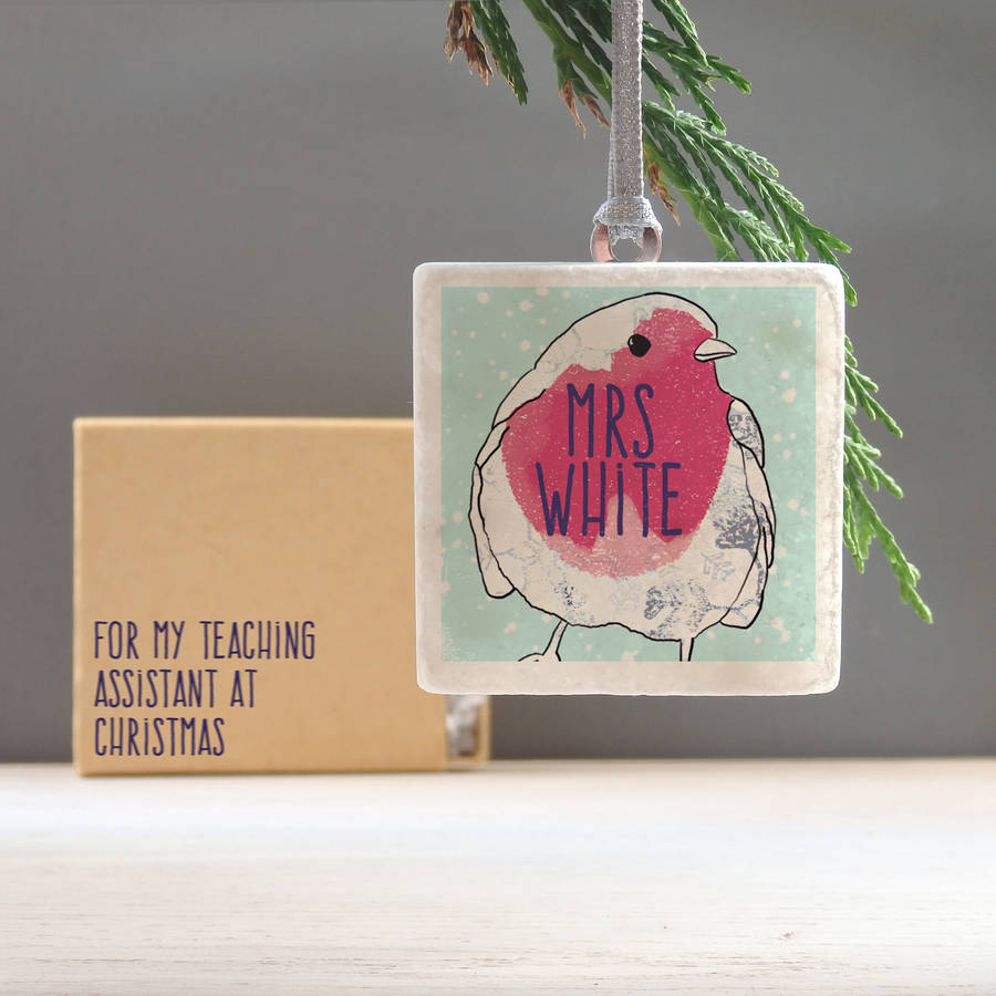 Personalised Teacher Christmas Decoration By littlebirdydesigns
