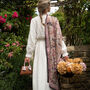 Deco Blooms Candy Stripe Border Midweight Scarf, thumbnail 2 of 4
