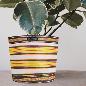 Striped Recycled House Plant Pot Covers Three Sizes, 11 of 12