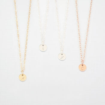 Tiny Personalised Disc 'Initial' Necklace, 4 of 11