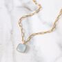 Blue Topaz Square Cushion Necklace, thumbnail 5 of 9