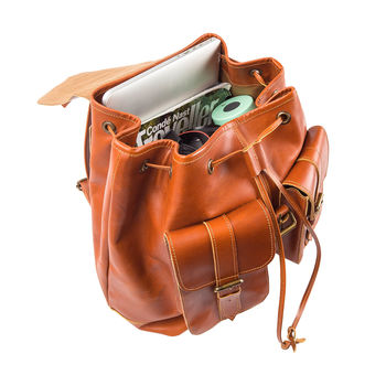 Personalised Buffalo Leather Nomad Backpack/Rucksack, 6 of 9
