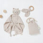 Organic Baby Cat Comforter With Teether And Bag, thumbnail 5 of 6