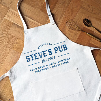 Personalised Pub Apron Home Bar Gift, 3 of 3