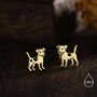 Sterling Silver Tiny Jack Russell Dog Stud Earrings, thumbnail 4 of 12