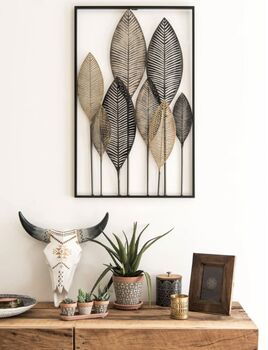 Price Drop! Black, Gold Palm Leaf Wall Art, 2 of 12