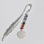 Chakra Crystal Bead Silver Feather Bookmark Gift, thumbnail 4 of 5