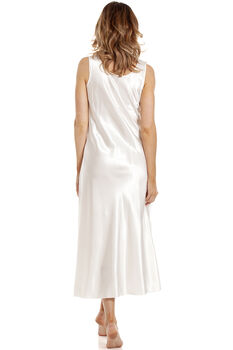 English Made Ivory Bridal Long Satin Nightdress With Lace, 4 of 5