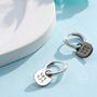 Sterling Silver Schrodinger's Cat Asymmetric Huggie Hoop Earrings, thumbnail 4 of 11