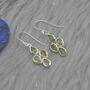 Peridot Sterling Silver Drop Earrings: August Birthstone, thumbnail 5 of 9