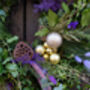 Gold And Purple Christmas Wreath Making Kit, thumbnail 4 of 4