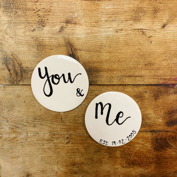 You And Me Valentines Or Anniversary Coaster Set, 2 of 2