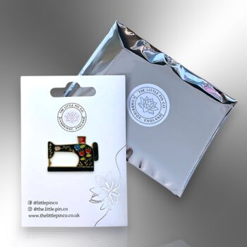 Sewing Machine With Flower Design Enamel Pin Brooch, Birthday Gift For Sewers, Crafters, Dressmakers, Seamstresses, 5 of 8