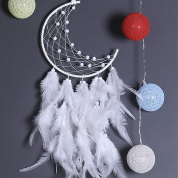Baby Room Decor Pastel Colourful Moon Dream Catcher, 2 of 4